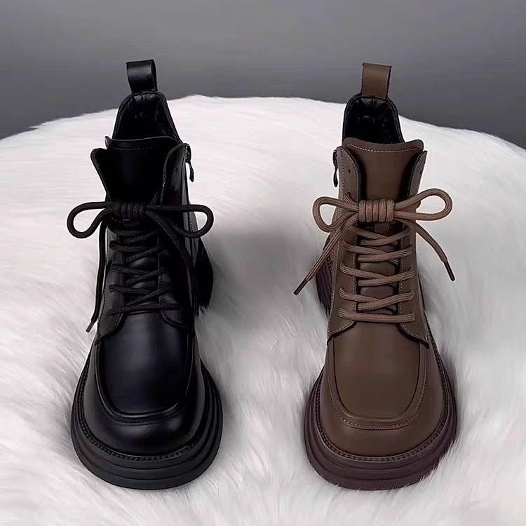 Bottes Style Dr Martens Femme en Cuir Souple - Confort et Chaleur Garantis